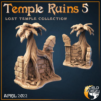 Temple Ruins, 5 Piece Set - Lost Temple Collection - Unpainted Miniature