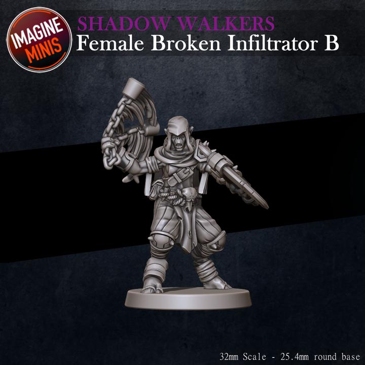 Female Broken Infiltrator, B - Shadow Walkers Set - Unpainted Miniature