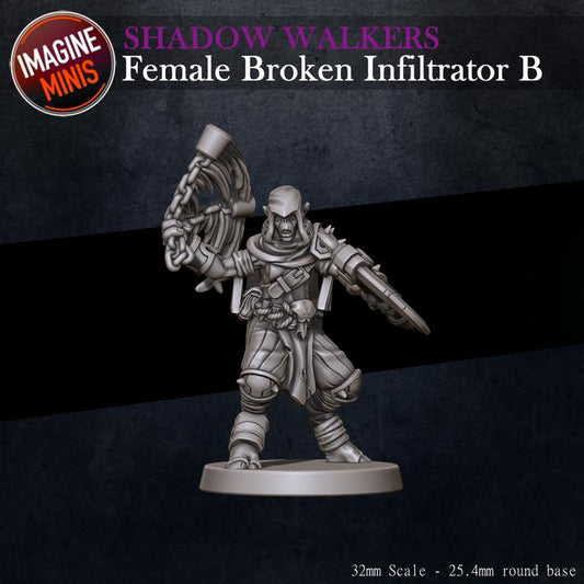 Female Broken Infiltrator, B - Shadow Walkers Set - Unpainted Miniature