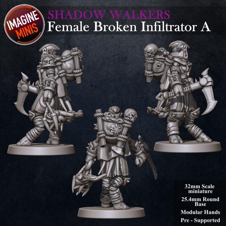 Female Broken Infiltrator, A - Shadow Walkers Set - Unpainted Miniature