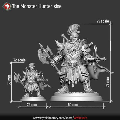 Dwarven Monster Hunter - Unpainted Miniature