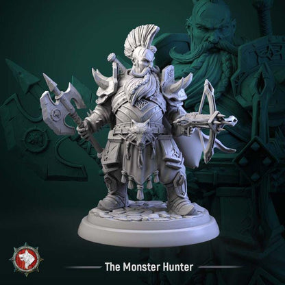 Dwarven Monster Hunter - Unpainted Miniature