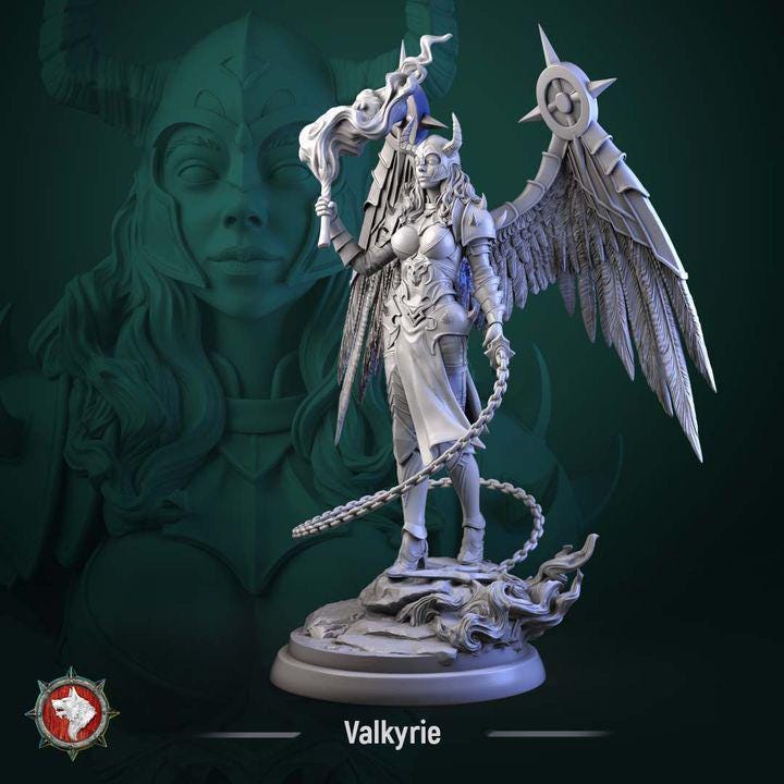 Valkyrie, Celestial Warrior - Unpainted Miniature