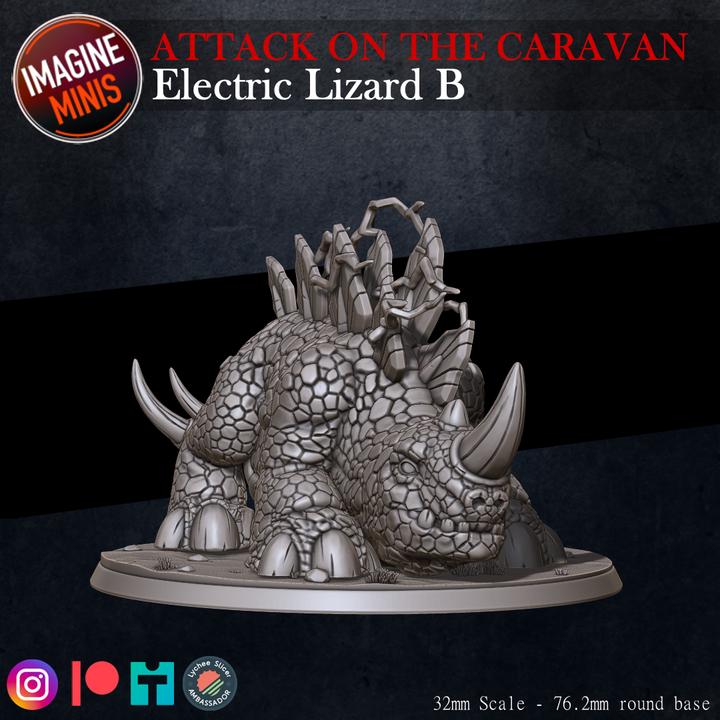Electric Lizard, 4 Poses - Unpainted Miniature