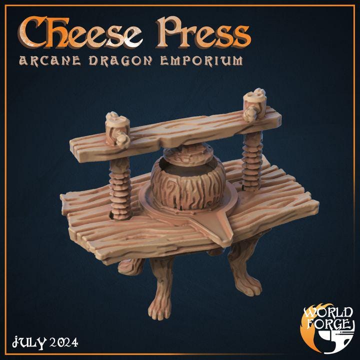 Cheese Press - Arcane Dragon Emporium - 32mm Scale - Unpainted Miniature