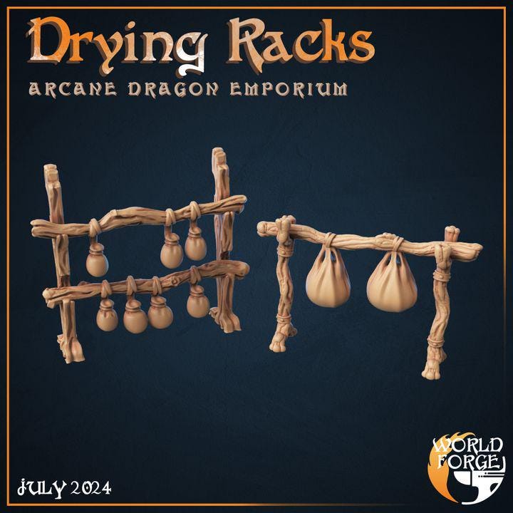 Drying Racks - Arcane Dragon Emporium - 32mm Scale - Unpainted Miniature