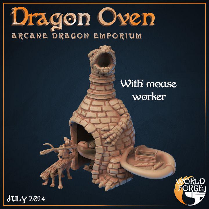 Dragon Oven - Arcane Dragon Emporium - 32mm Scale - Unpainted Miniature