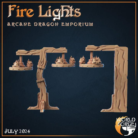Firelight Torches - Arcane Dragon Emporium - 32mm Scale - Unpainted Miniature