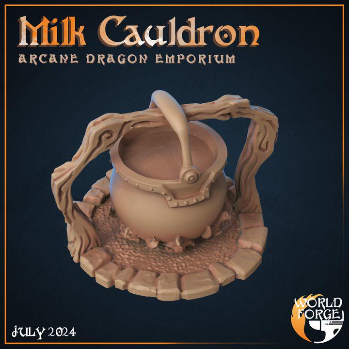 Milk Cauldron - Arcane Dragon Emporium - 32mm Scale - Unpainted Miniature