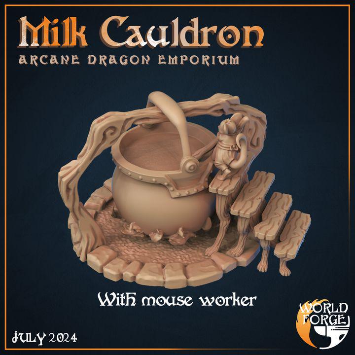 Milk Cauldron - Arcane Dragon Emporium - 32mm Scale - Unpainted Miniature