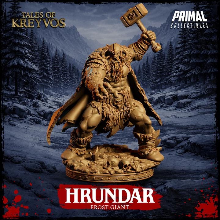 Frost Giant, Hrundar - Tales of Kreyvos - Unpainted Miniature