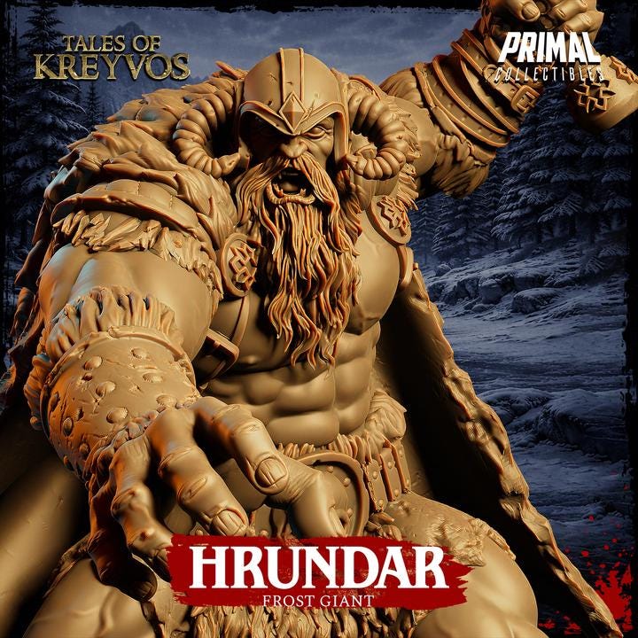 Frost Giant, Hrundar - Tales of Kreyvos - Unpainted Miniature