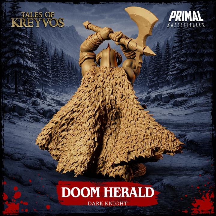 Doom Herald, Tales of Kreyvos - Unpainted Miniature Bust