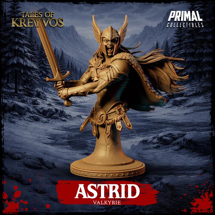 Astrid, Valkyrie, Tales of Kreyvos - Unpainted Miniature Bust