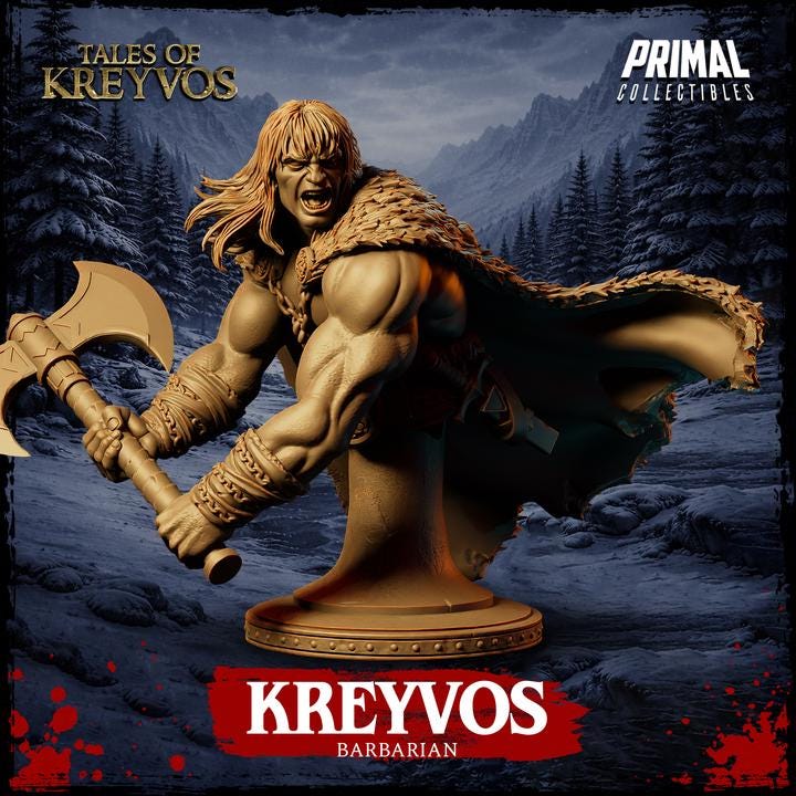 Northman, Tales of Kreyvos - Unpainted Miniature Bust