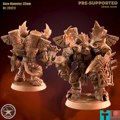 Mountain Minotaur Male Tank - 32mm Scale - Unpainted Miniature
