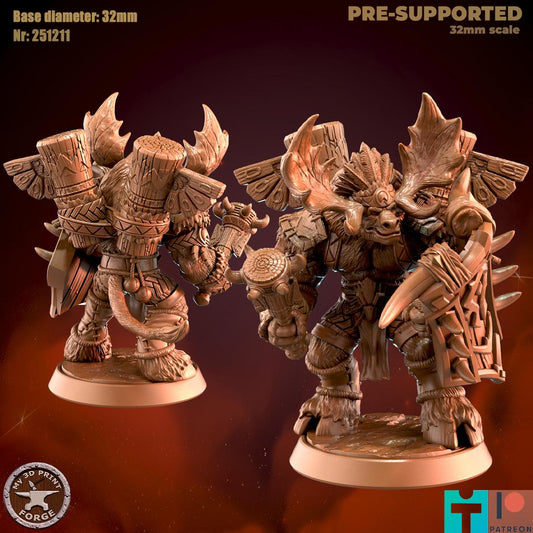 Mountain Minotaur Male Tank - 32mm Scale - Unpainted Miniature