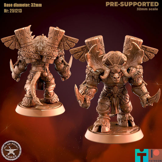 Mountain Minotaur Rogue - 32mm Scale - Unpainted Miniature