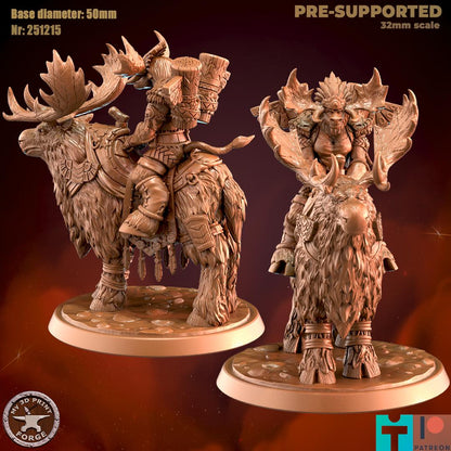 Mountain Minotaur Mounted - 32mm Scale - Unpainted Miniature