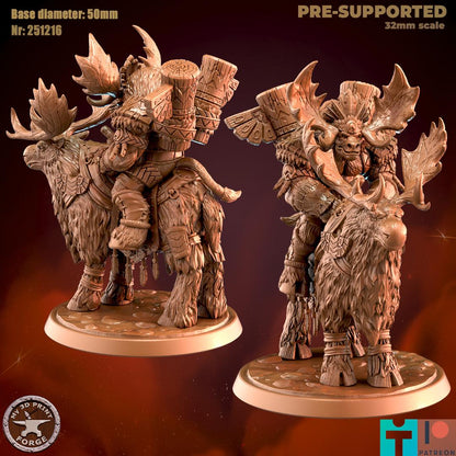 Mountain Minotaur Mounted - 32mm Scale - Unpainted Miniature