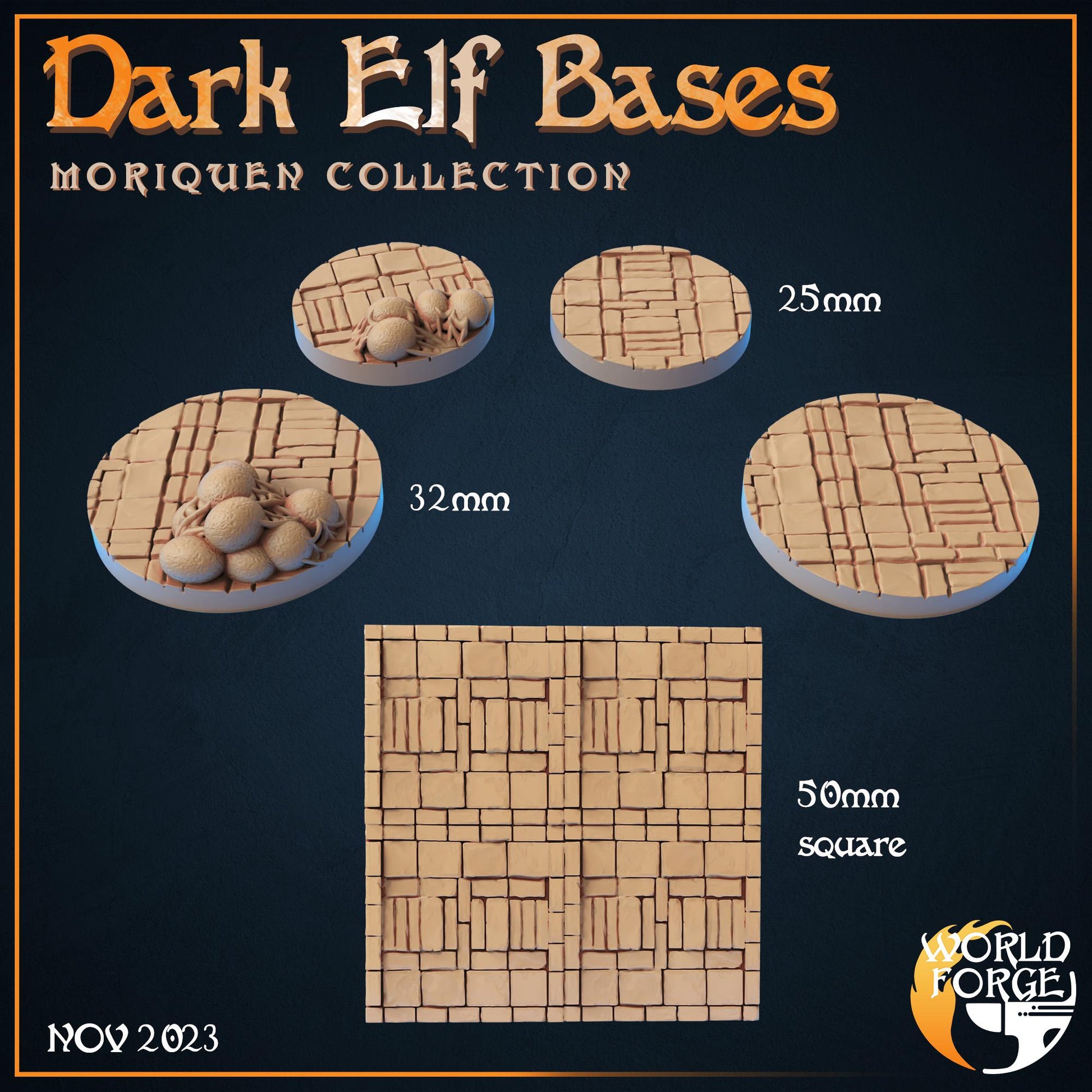 Dark Elf Bases - Moriquen Collection - Unpainted Miniature