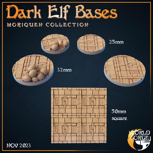 Dark Elf Bases - Moriquen Collection - Unpainted Miniature