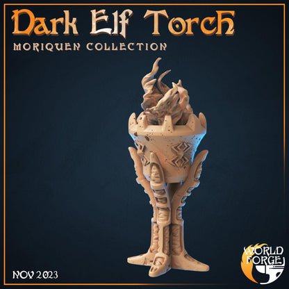 Dark Elf Torch, Set of 2 - Moriquen Collection - Unpainted Miniature