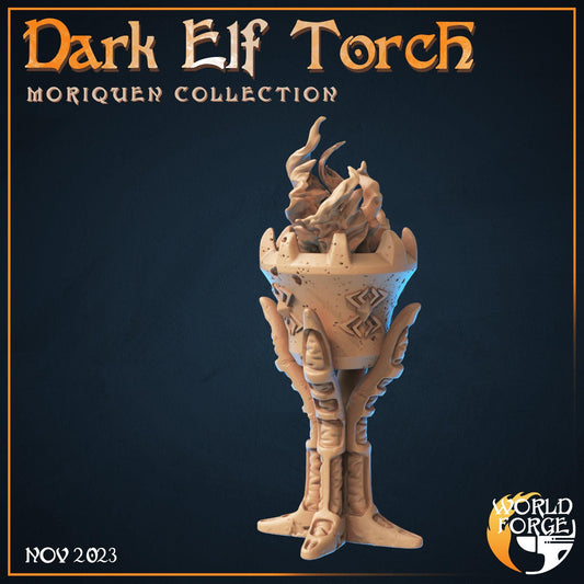 Dark Elf Torch, Set of 2 - Moriquen Collection - Unpainted Miniature