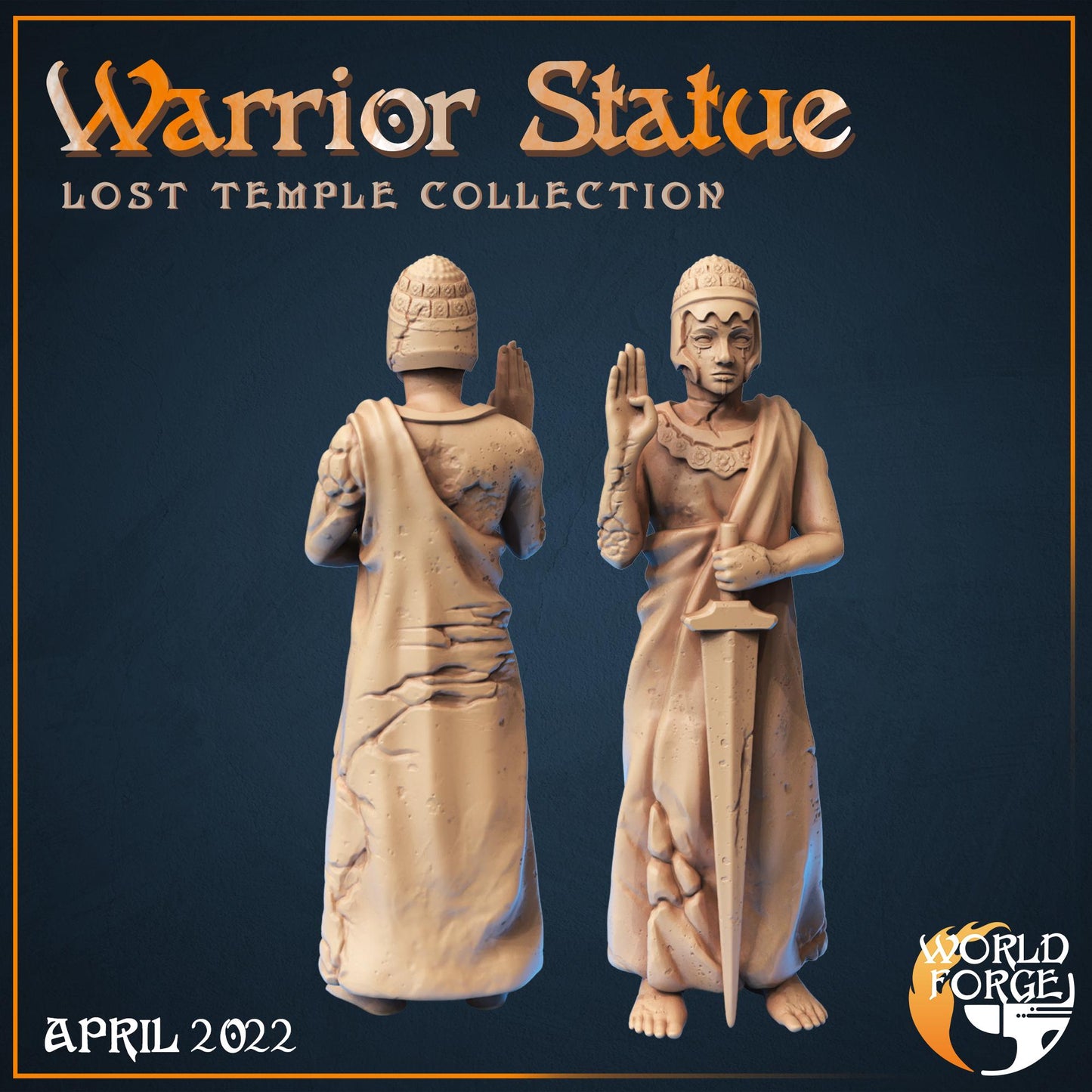Temple Statues, 2 Poses - Lost Temple Collection - Unpainted Miniature