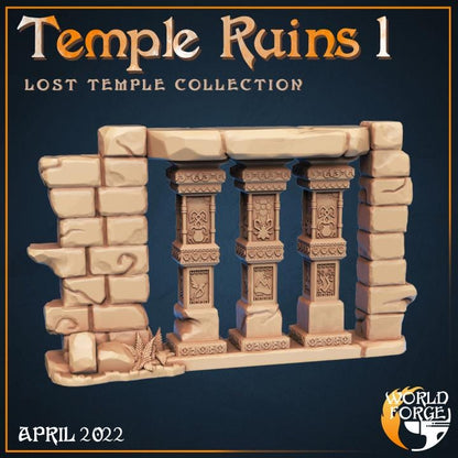 Temple Ruins, 5 Piece Set - Lost Temple Collection - Unpainted Miniature
