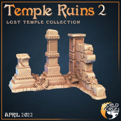 Temple Ruins, 5 Piece Set - Lost Temple Collection - Unpainted Miniature