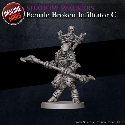 Female Broken Infiltrator, C - Shadow Walkers Set - Unpainted Miniature