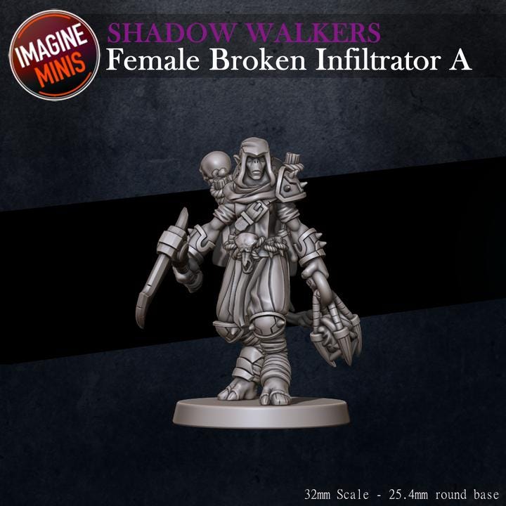 Female Broken Infiltrator, A - Shadow Walkers Set - Unpainted Miniature