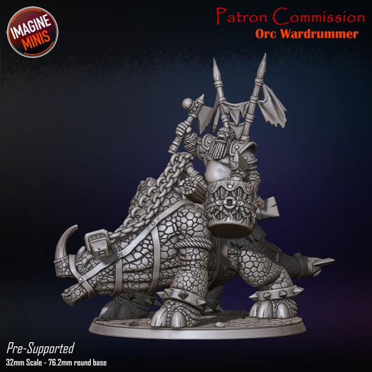 Orc War Drummer - 32mm Scale - Unpainted Miniature