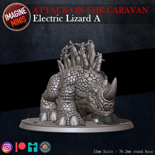 Electric Lizard, 4 Poses - Unpainted Miniature