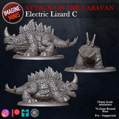 Electric Lizard, 4 Poses - Unpainted Miniature