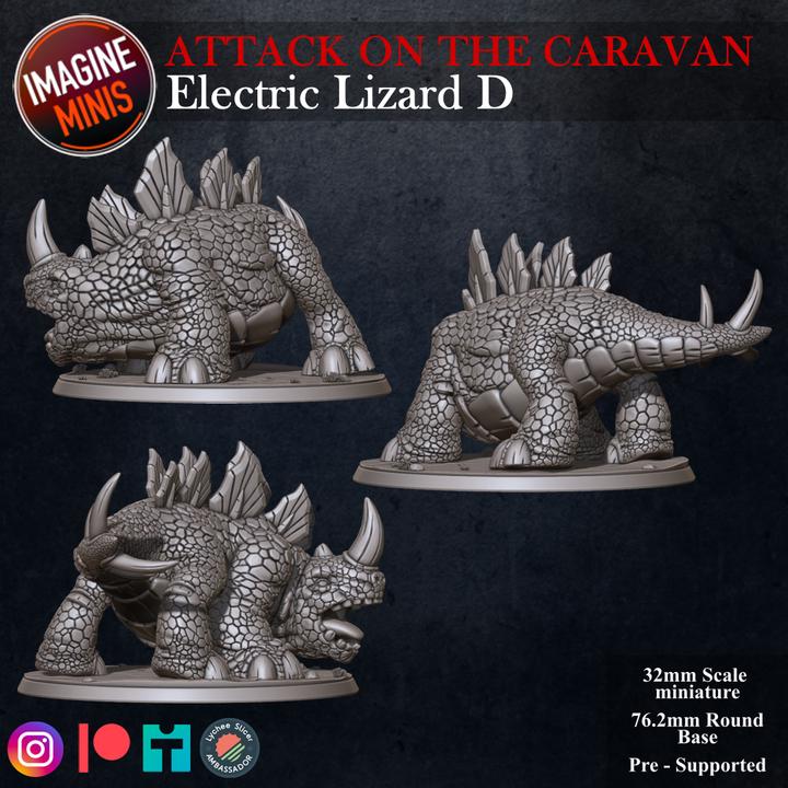 Electric Lizard, 4 Poses - Unpainted Miniature