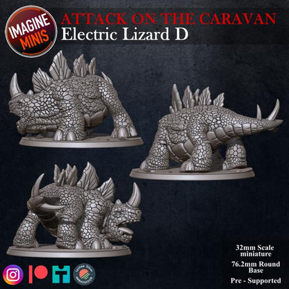 Electric Lizard, 4 Poses - Unpainted Miniature