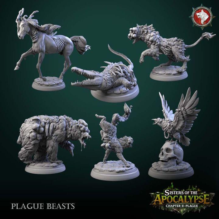 Plague Beasts - Sisters of the Apocalypse - Unpainted Miniatures