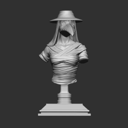 Female Plague Doctor - Unpainted Miniature Bust