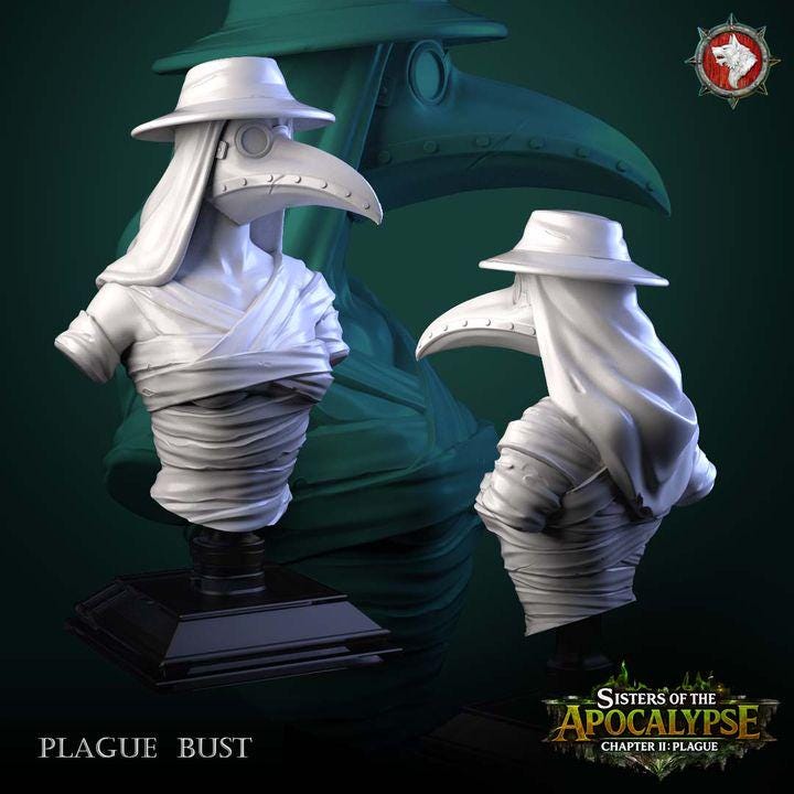Female Plague Doctor - Unpainted Miniature Bust