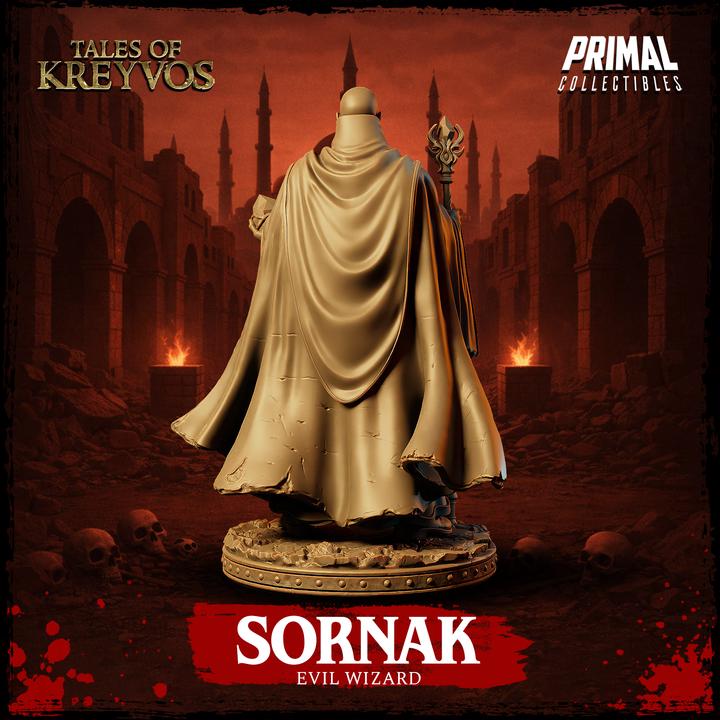 Evil Wizard, Sornak - Tales of Kreyvos - Unpainted Miniature