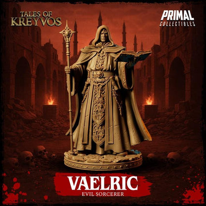 Evil Sorcerer, Vaelric - Tales of Kreyvos - Unpainted Miniature