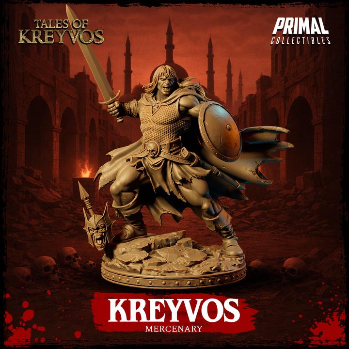 Mercenary Barbarian - Tales of Kreyvos - Unpainted Miniature
