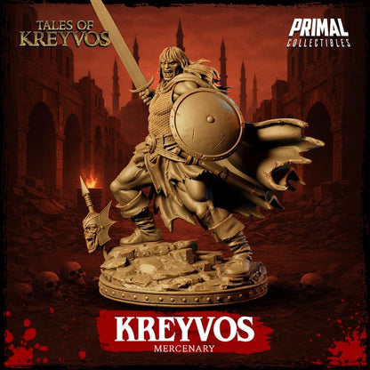 Mercenary Barbarian - Tales of Kreyvos - Unpainted Miniature