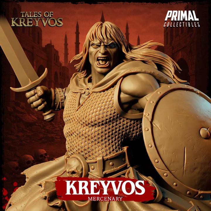 Mercenary Barbarian - Tales of Kreyvos - Unpainted Miniature