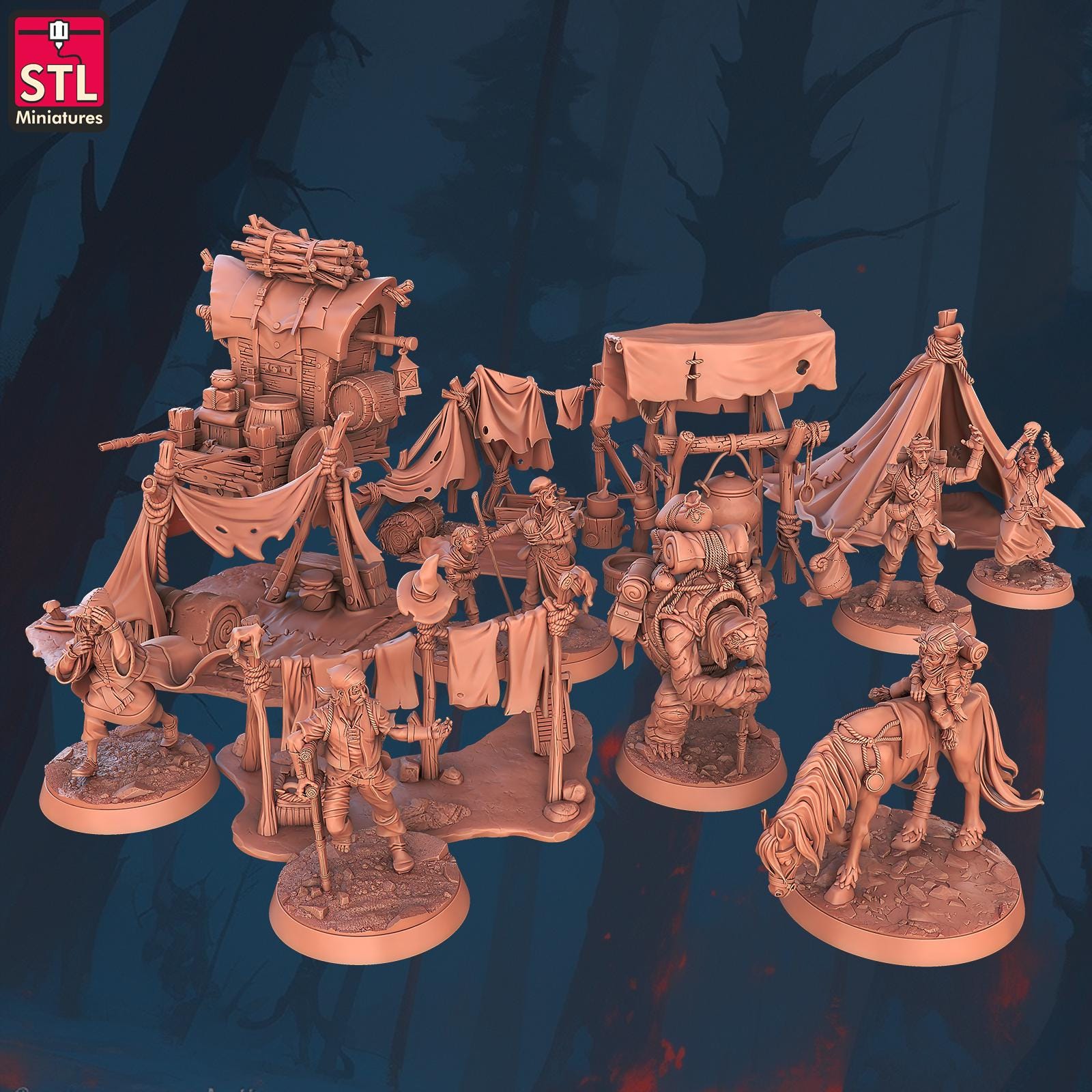 Refugee Caravan Set - Townsfolk Miniatures