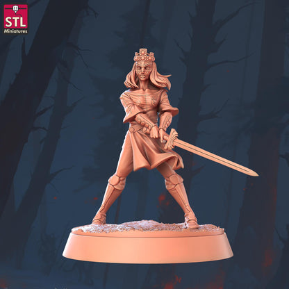 Female Barbarian Camp - Townsfolk Miniatures