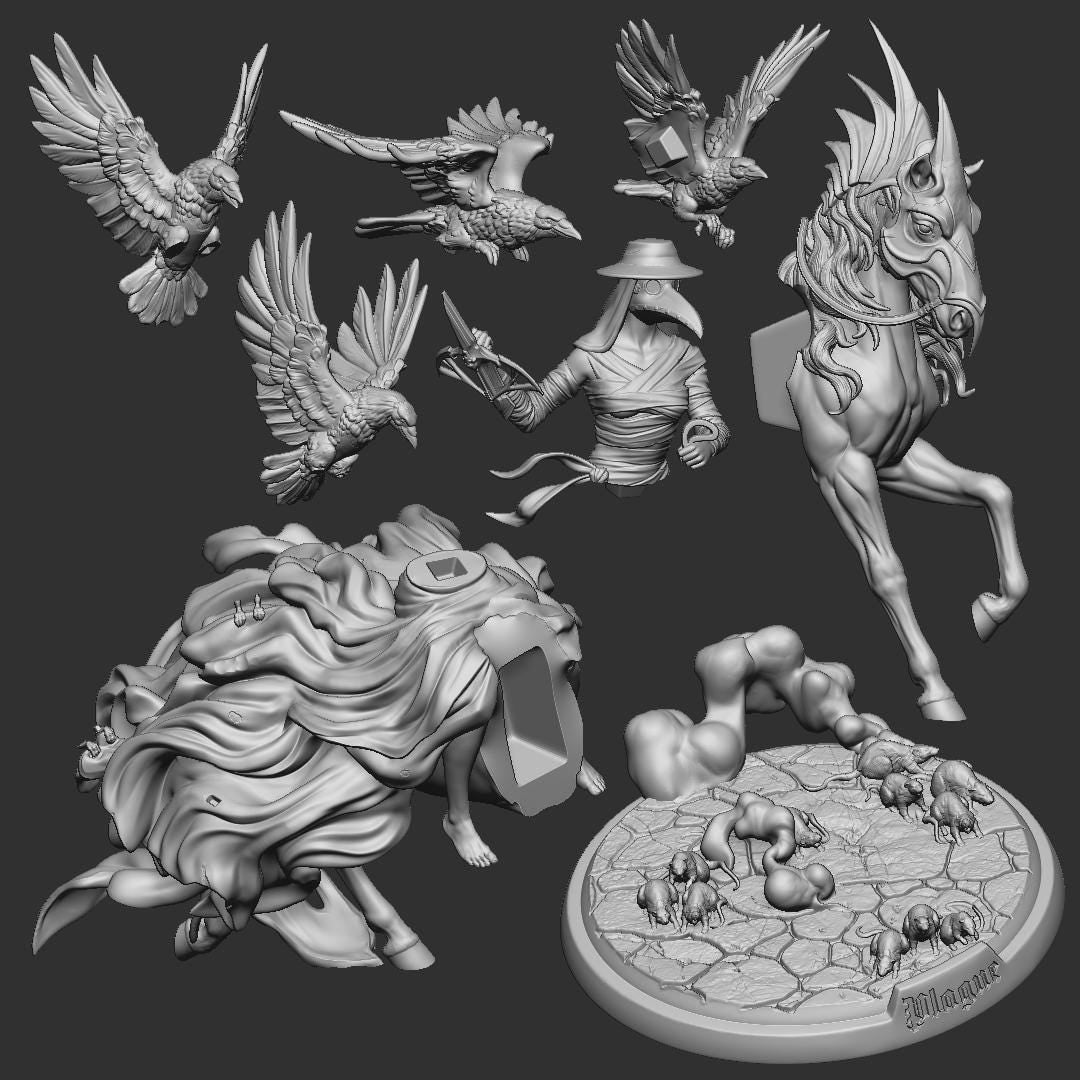 Plague, Apocalyptic Horseman - Unpainted Miniature