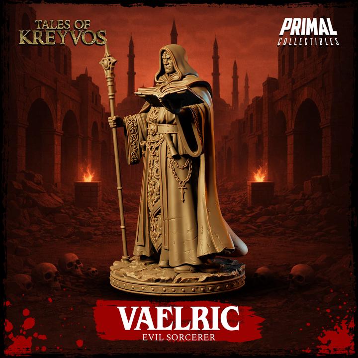 Evil Sorcerer, Vaelric - Tales of Kreyvos - Unpainted Miniature